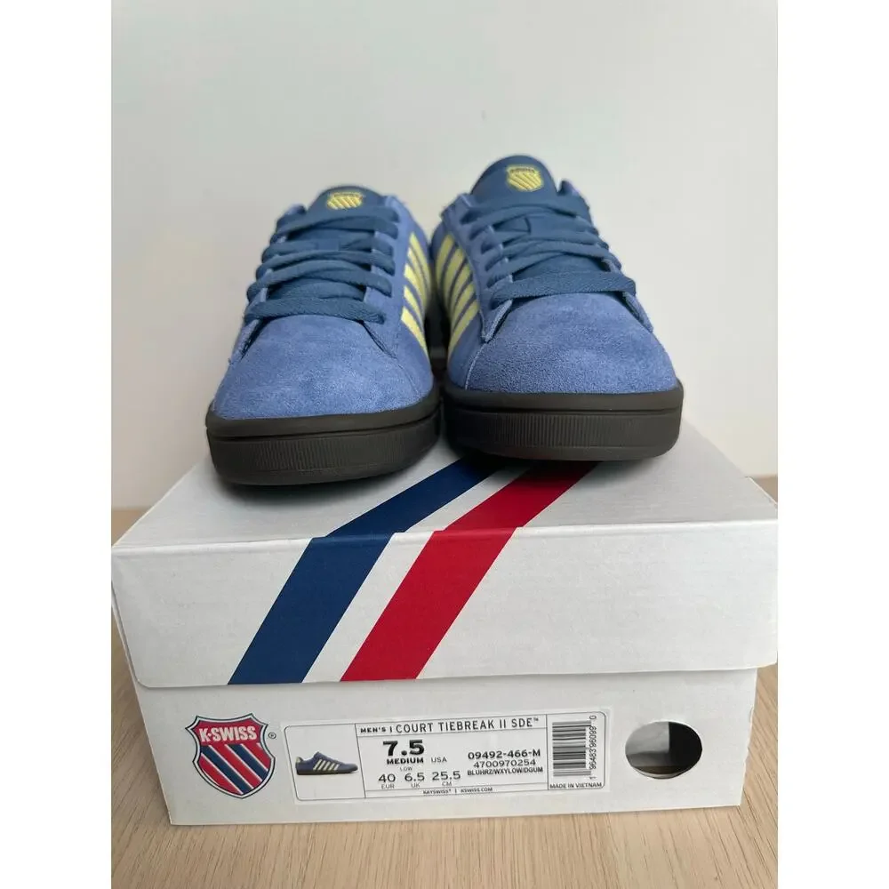 K-Swiss COURT TIEBREAK II Blue Sneaker - Size 7.5 - New